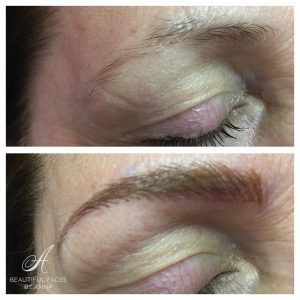 Before and after permanent makeup