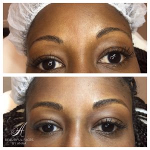 Before and after permanent makeup